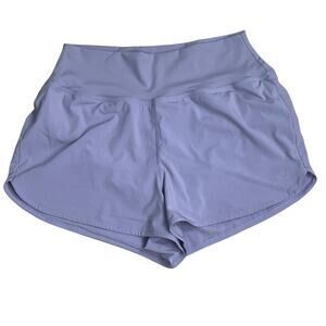 Gilly Hicks Lavender Athletic Running Shorts SzL Zip Pocket Built in Liner Mesh